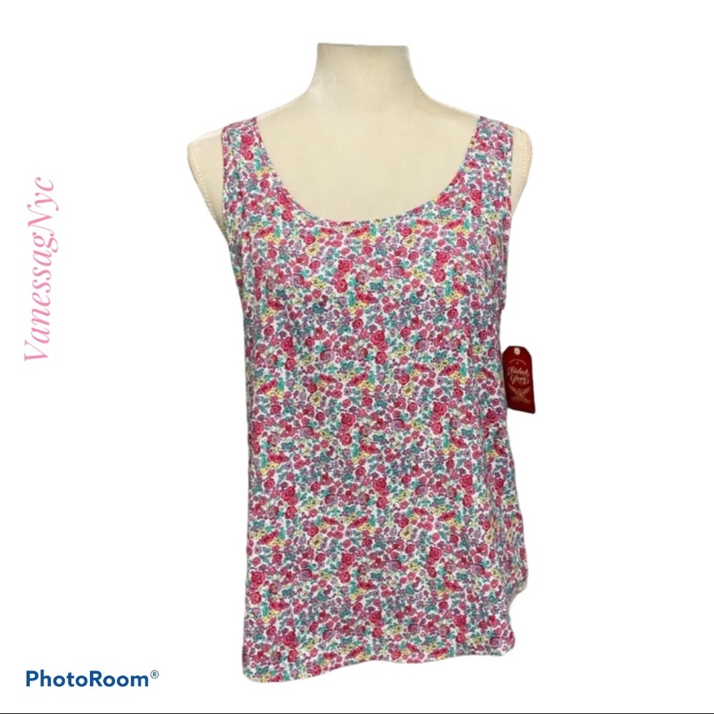 Faded Glory Camisole Tank Top Sz Small Floral NWT